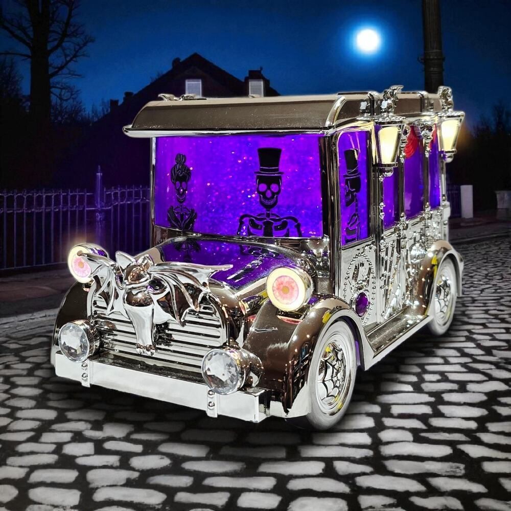 Bath & Body Works‎ Light-Up Hearse Waterglobe 3-Wick Candle Holder AS IS - Picture 2 of 14